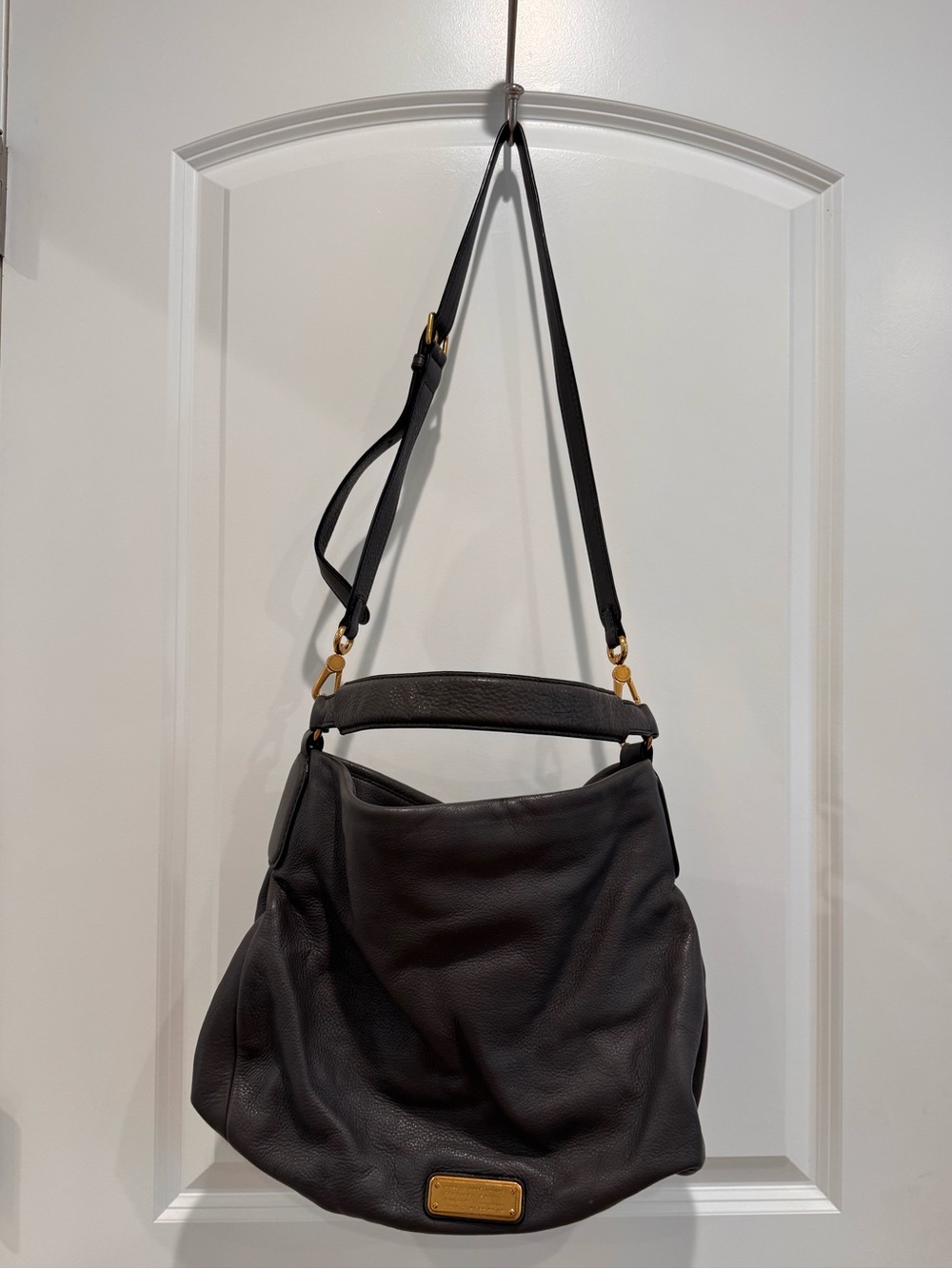 Marc Jacobs Dark Gray Pebbled 100% Leather Shoulder Hobo with handle - Picture 3 of 15